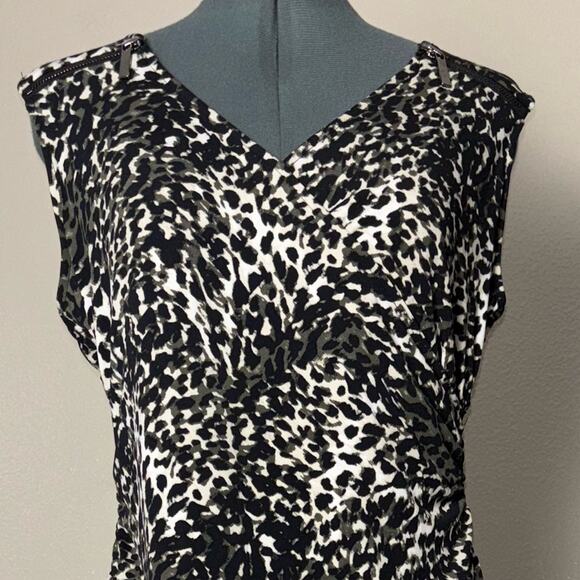 Alfani Isola Ricca Sleeveless Dress Cheetah Swirl Print black,gray,white Medium - Picture 6 of 15